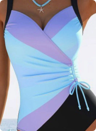 Printed Sexy Backless Drawstring Tankini Beach Swimsuit - KaleaBoutique.com