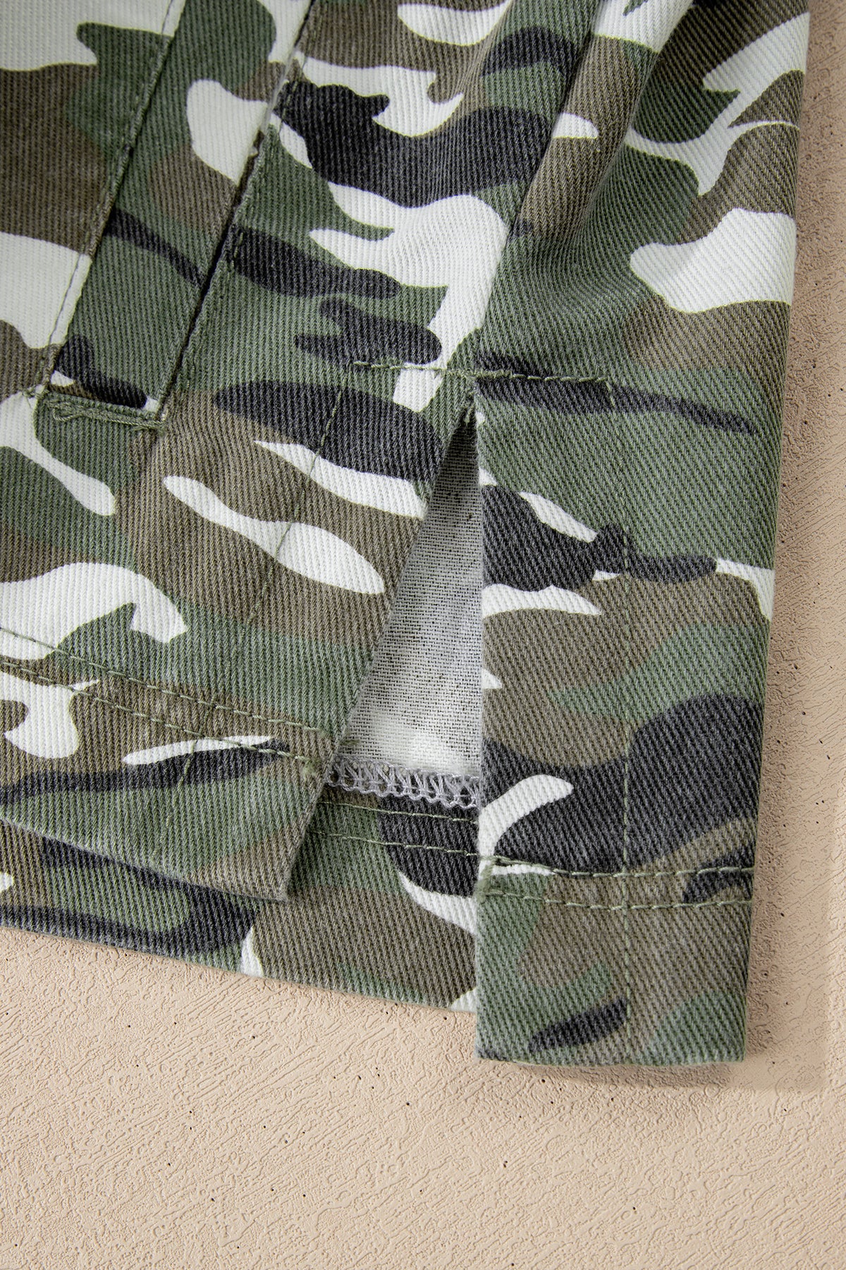 KaleaBoutique Stylish Camo Chest Pockets Loose Jean Jacket - KaleaBoutique.com