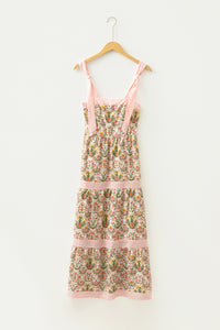 KaleaBoutique Stylish Geometric Floral Print Striped Patchwork Detail Sleeveless Dress（Runs Small ） - KaleaBoutique.com