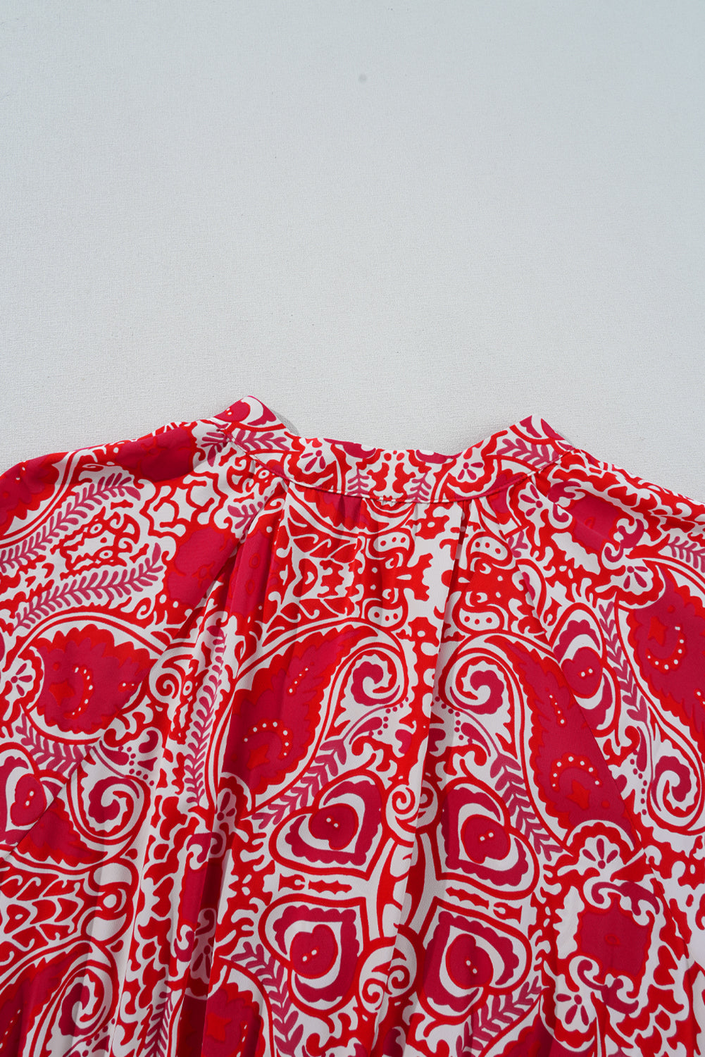 KaleaBoutique Stylish Paisley Print Side Slit Puff Sleeve High Waist Maxi Dress - KaleaBoutique.com