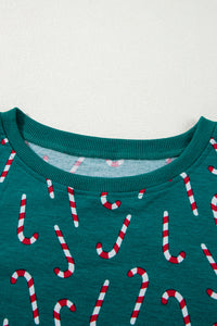 KaleaBoutique Stylish Christmas Candy Cane Printed Top and Pants Lounge Set - KaleaBoutique.com