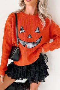 Drop Shoulder Long Sleeve Round Neck Halloween Sweater - KaleaBoutique.com