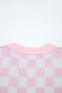 KaleaBoutique Comfortable Checkered Christmas Tree Pattern Button V Neck Cardigan Sweater - KaleaBoutique.com