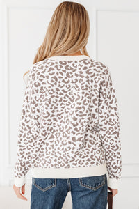 KaleaBoutique Stylish Leopard Drop Shoulder Chunky Knitted Cardigan Sweater - KaleaBoutique.com