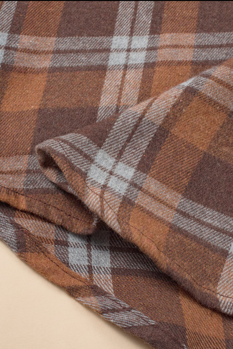KaleaBoutique Plus Size Plaid Contrast Button Up Hooded Jacket - KaleaBoutique.com