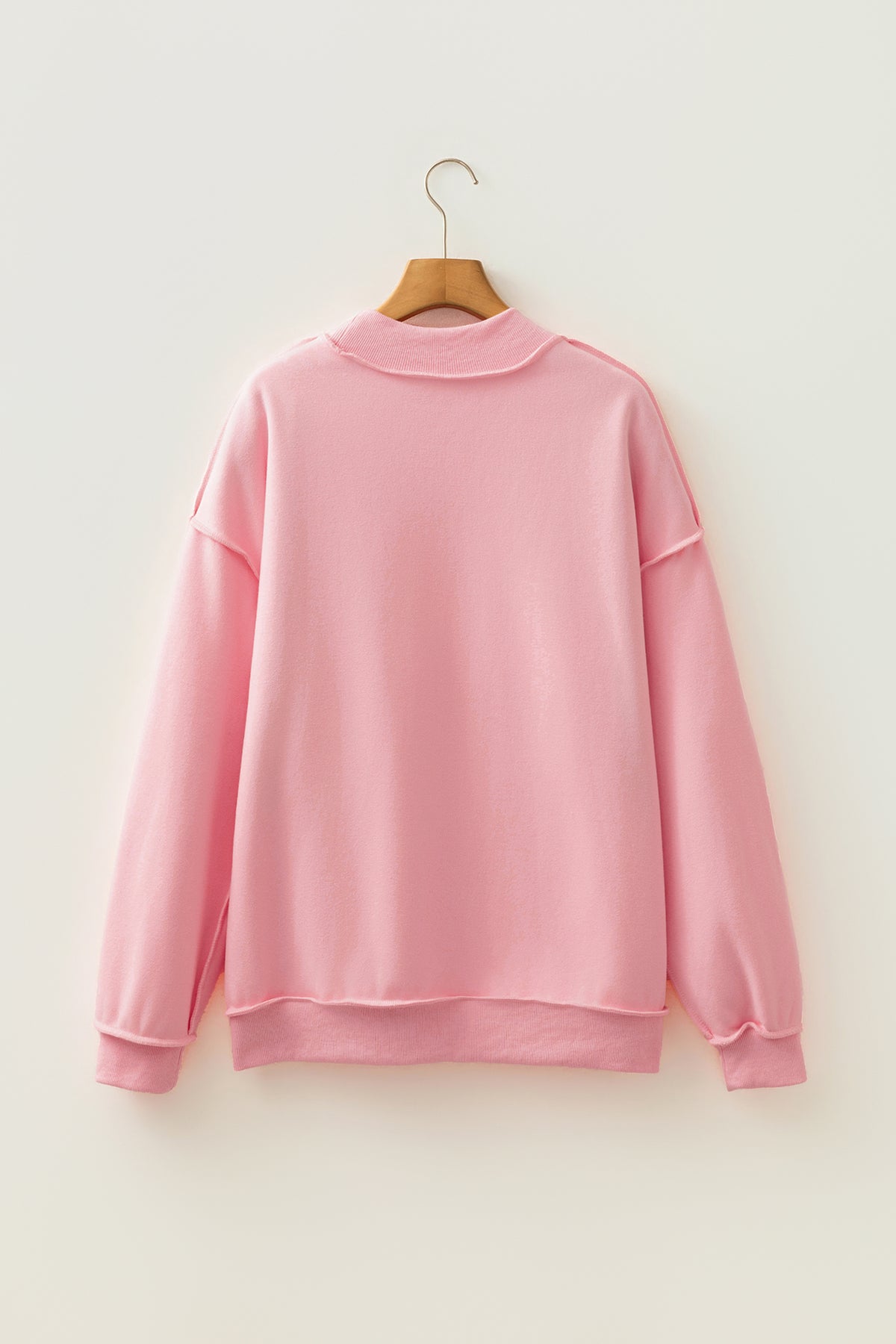 KaleaBoutique Comfortable Oversize Drop Shoulder Reversible Mock Neck Sweatshirt - KaleaBoutique.com