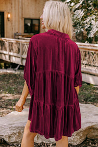 KaleaBoutique Stylish 3/4 Sleeve Tunic Babydoll Velvet Shirt - KaleaBoutique.com
