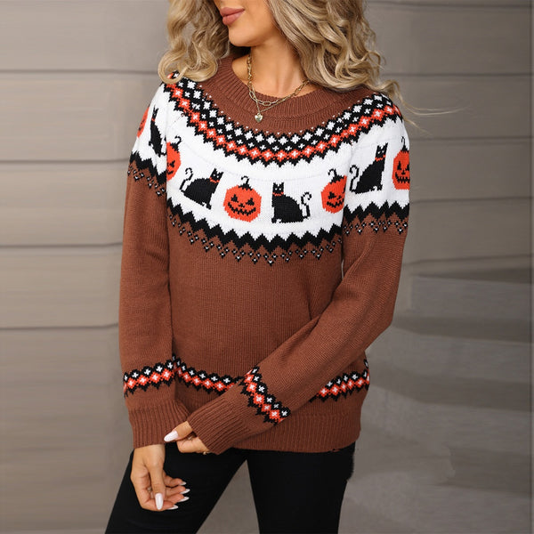 KaleaBoutique Women's Oversized Knit Halloween Sweater - KaleaBoutique.com