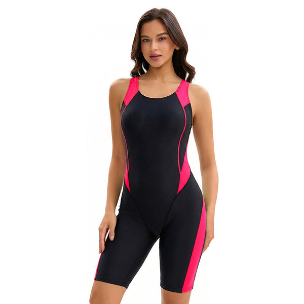 Women Colorblock Scoop-Neck One-Piece Swimsuit with Shorts - KaleaBoutique.com