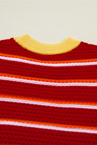 KaleaBoutique Stylish Colorblock Trim Half Sleeve Sweater Top - KaleaBoutique.com