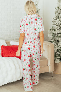 KaleaBoutique Stylish Christmas Spirit Cute Holiday Print Short Sleeve Shirt and Pants 2pcs Pajama Set - KaleaBoutique.com