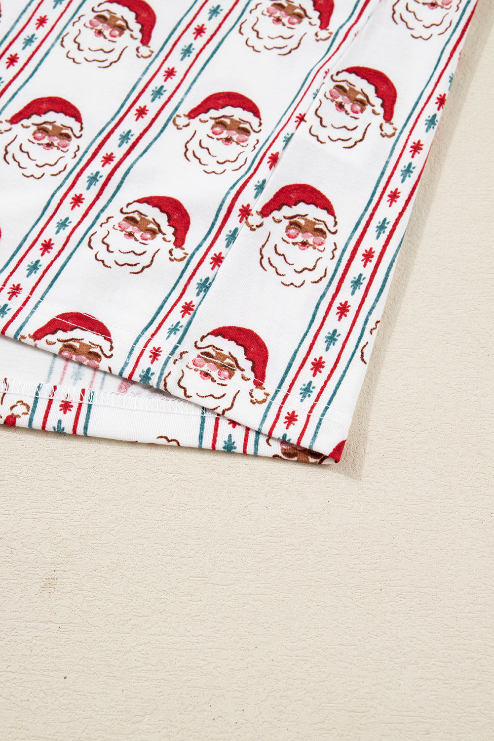 KaleaBoutique Stylish Father Christmas Striped Print Contrast Drawstring Lounge Pant Set - KaleaBoutique.com