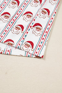 KaleaBoutique Stylish Father Christmas Striped Print Contrast Drawstring Lounge Pant Set - KaleaBoutique.com