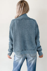 KaleaBoutique Stylish Mineral Wash Exposed Seam Patchwork Knit Open Sweater Cardigan - KaleaBoutique.com