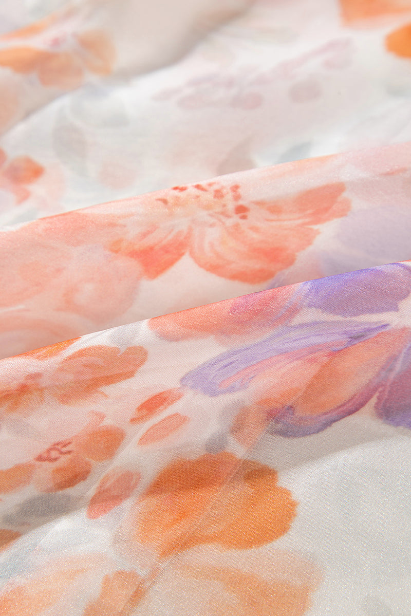 KaleaBoutique Floral Print Collared Balloon Sleeve Loose Shirt - KaleaBoutique.com