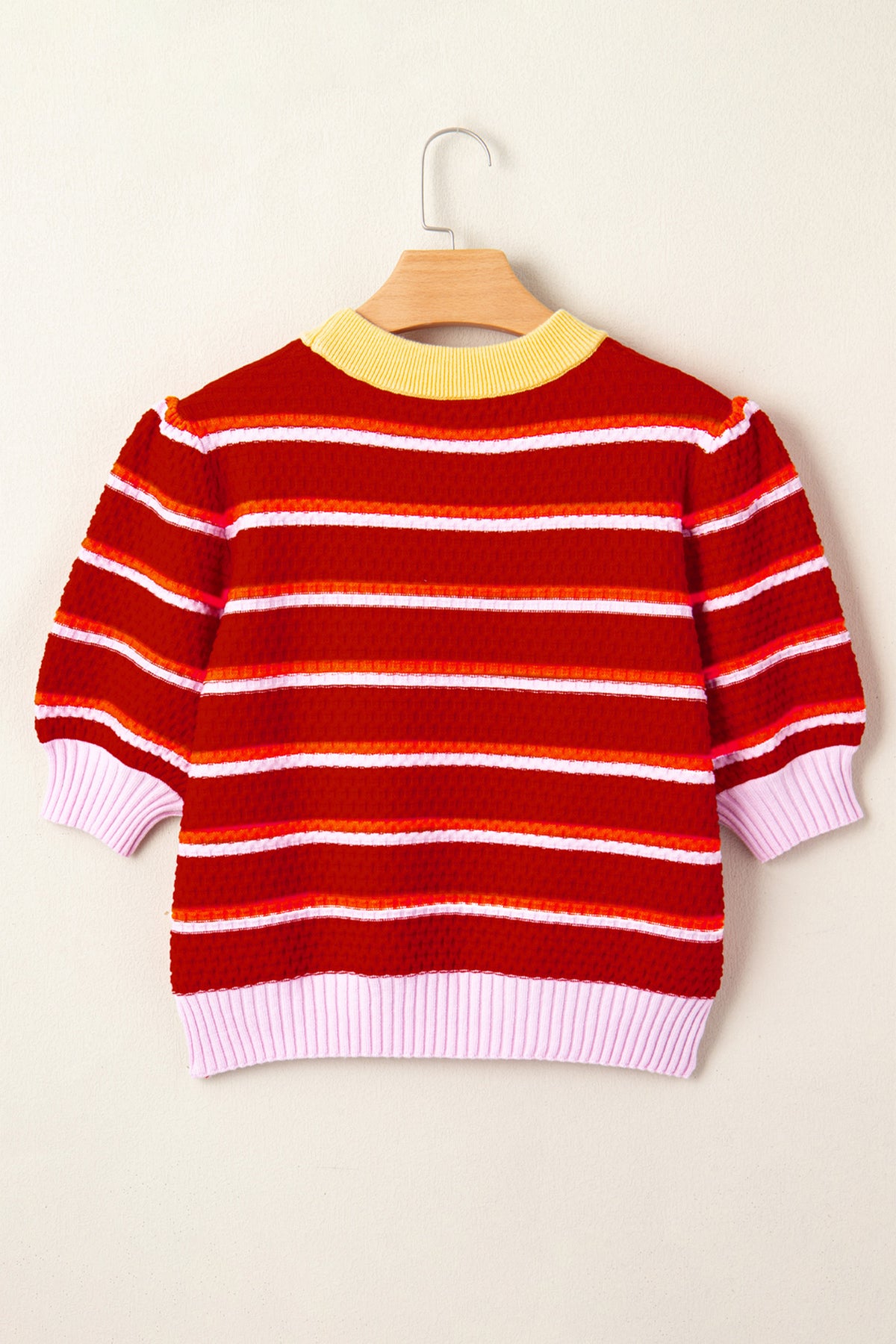 KaleaBoutique Stylish Colorblock Trim Half Sleeve Sweater Top - KaleaBoutique.com