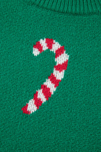 Christmas Candy Cane Holiday Drop Shoulder Sweater - KaleaBoutique.com