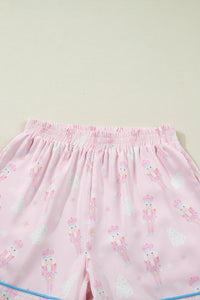 KaleaBoutique Stylish Bow Tie Front Christmas Nutcracker Long Sleeve Shirt Shorts Pajama Set - KaleaBoutique.com