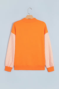 Gingham Plaid Sleeve Colorblock Oversized Pullover Sweatshirt - KaleaBoutique.com