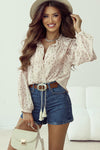 KaleaBoutique Floral Embroidered Lace Bubble Sleeve Shirt - KaleaBoutique.com