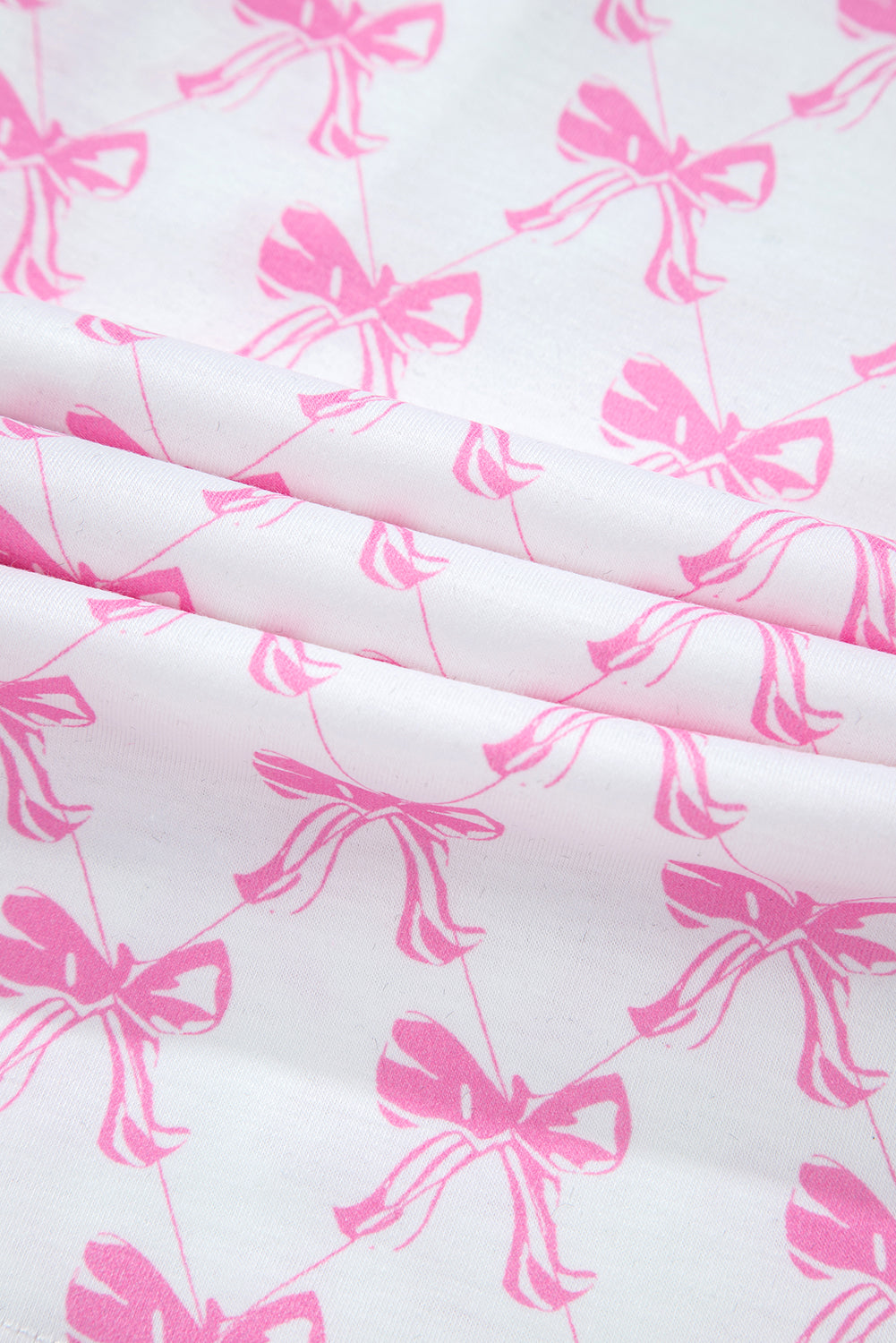 KaleaBoutique Comfortable Bowknot Printed Short Sleeve and Ruffled Shorts Pajama Set - KaleaBoutique.com