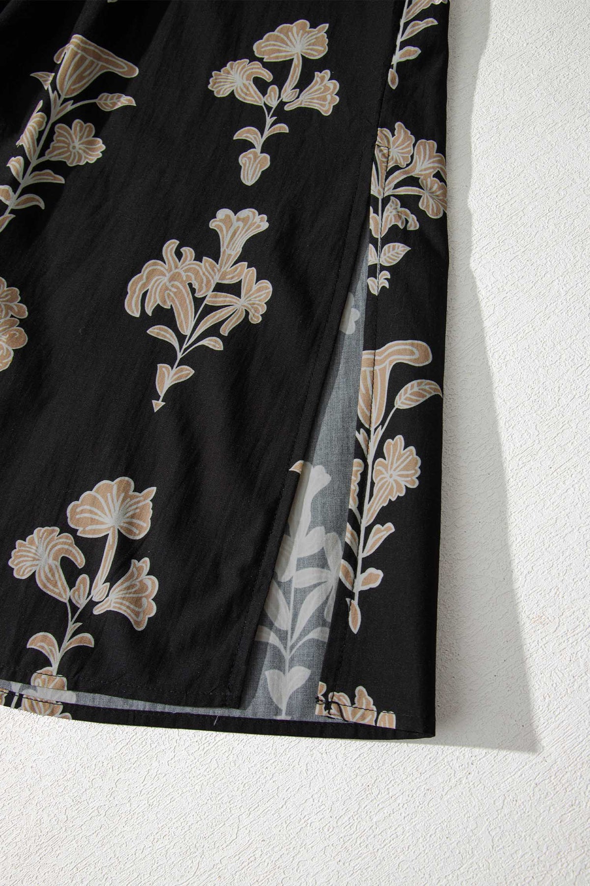 KaleaBoutique Comfortable Floral Print Frilled Collar Short Puff Sleeve Maxi Dress - KaleaBoutique.com