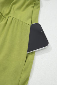 KaleaBoutique Comfortable Solid V Neck Cap Sleeve Tunic Elastic Waist Versatile Maxi Dress - KaleaBoutique.com