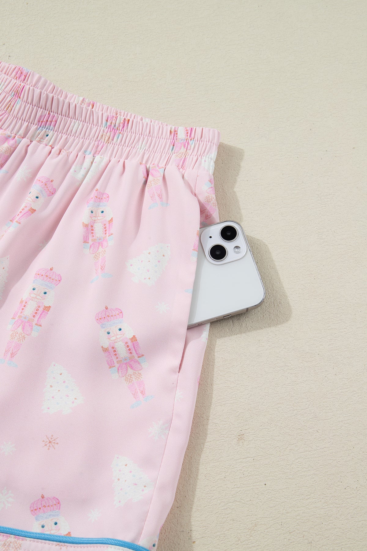 KaleaBoutique Stylish Bow Tie Front Christmas Nutcracker Long Sleeve Shirt Shorts Pajama Set - KaleaBoutique.com
