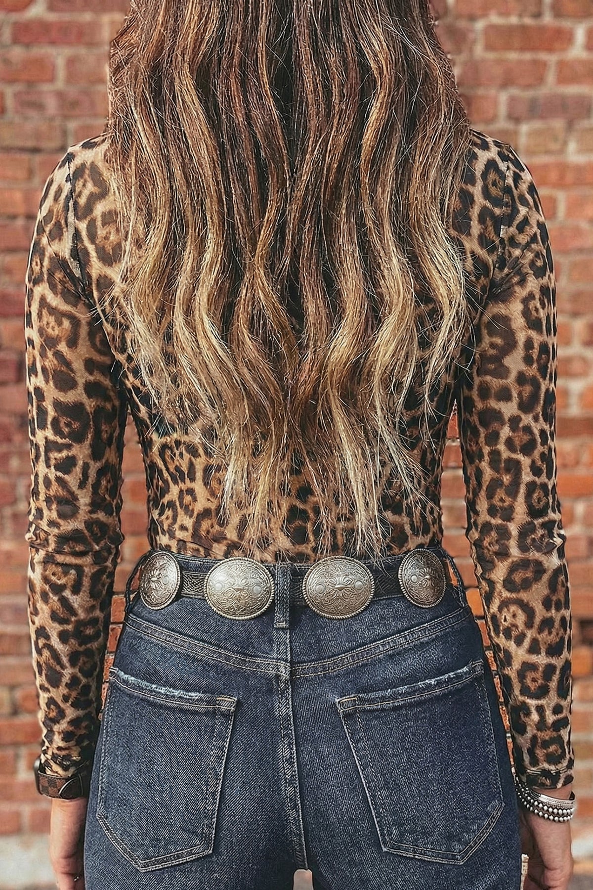 KaleaBoutique Stylish Leopard Print Slim Fit Mesh Long Sleeve Mock Neck Top - KaleaBoutique.com
