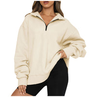 Women's Half-Zip Drop-Shoulder Pullover Sweatshirt - KaleaBoutique.com