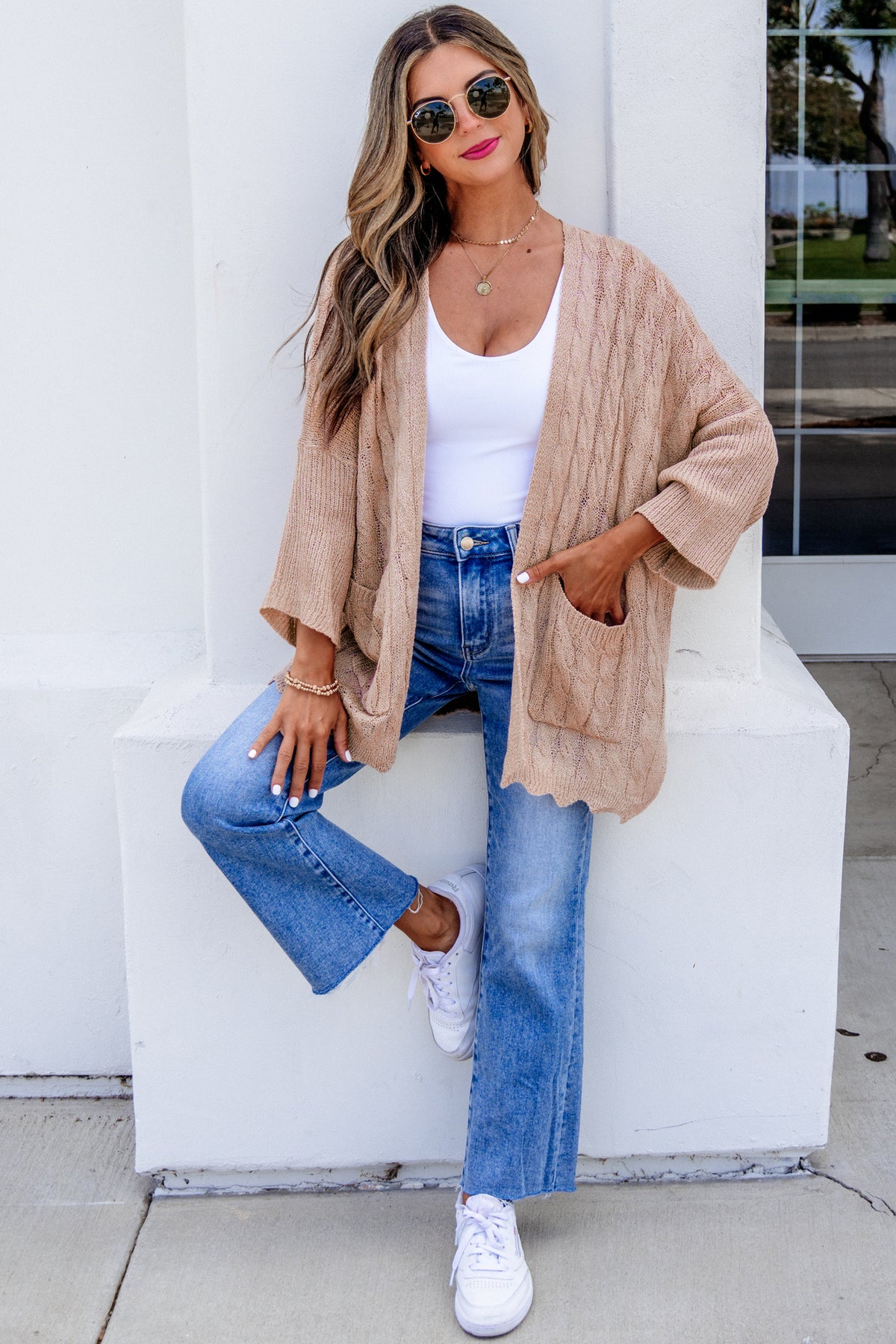 KaleaBoutique Comfortable Drop Shoulder Crochet Knit Open Front Cardigan - KaleaBoutique.com