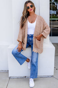KaleaBoutique Comfortable Drop Shoulder Crochet Knit Open Front Cardigan - KaleaBoutique.com