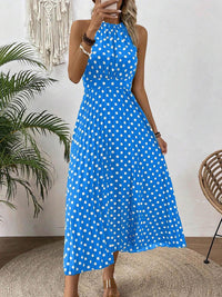 Women's Printed Halter-Neck Gathered-Waist Midi Dress - KaleaBoutique.com