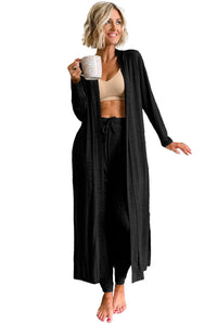 KaleaBoutique Comfortable Split Long Cardigan and Skinny Pants Lounge Set - KaleaBoutique.com
