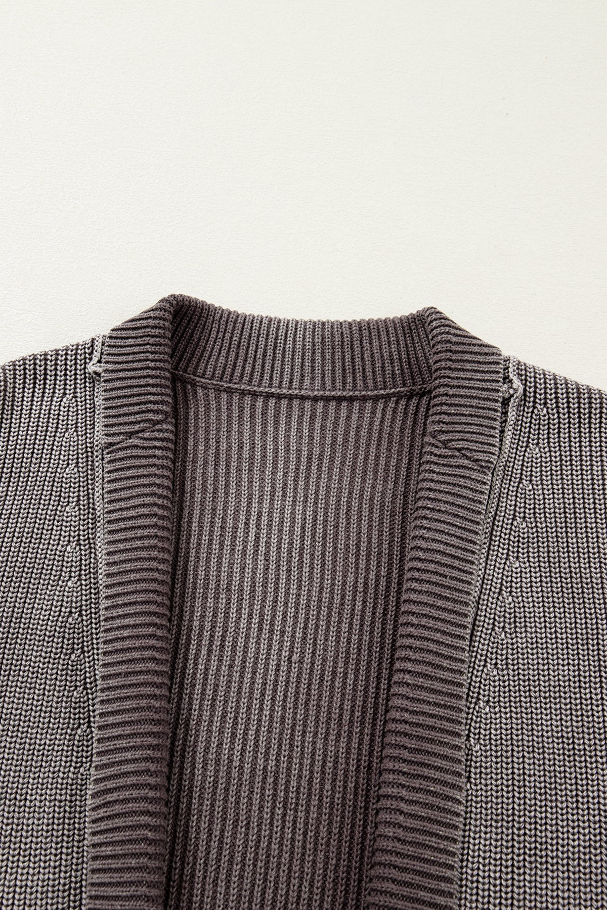KaleaBoutique Stylish Mineral Wash Exposed Seam Patchwork Knit Open Sweater Cardigan - KaleaBoutique.com