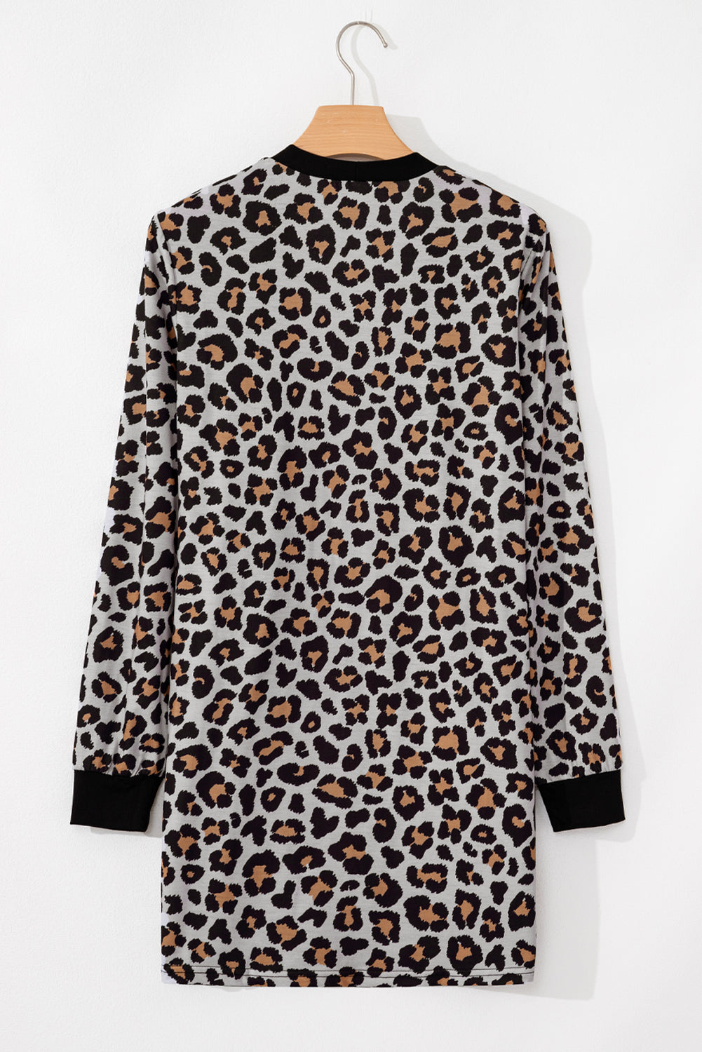 Leopard Patched Pocket Open Front Cardigan - KaleaBoutique.com