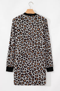 Leopard Patched Pocket Open Front Cardigan - KaleaBoutique.com