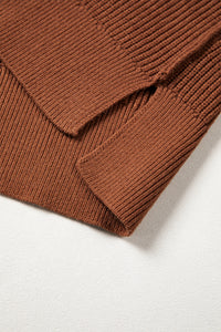 Long Sleeve Ribbed Knit Stand Neck Regular Fit Sweater - KaleaBoutique.com