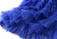Women's Tiered Mesh Ruffle A-Line Maxi Skirt