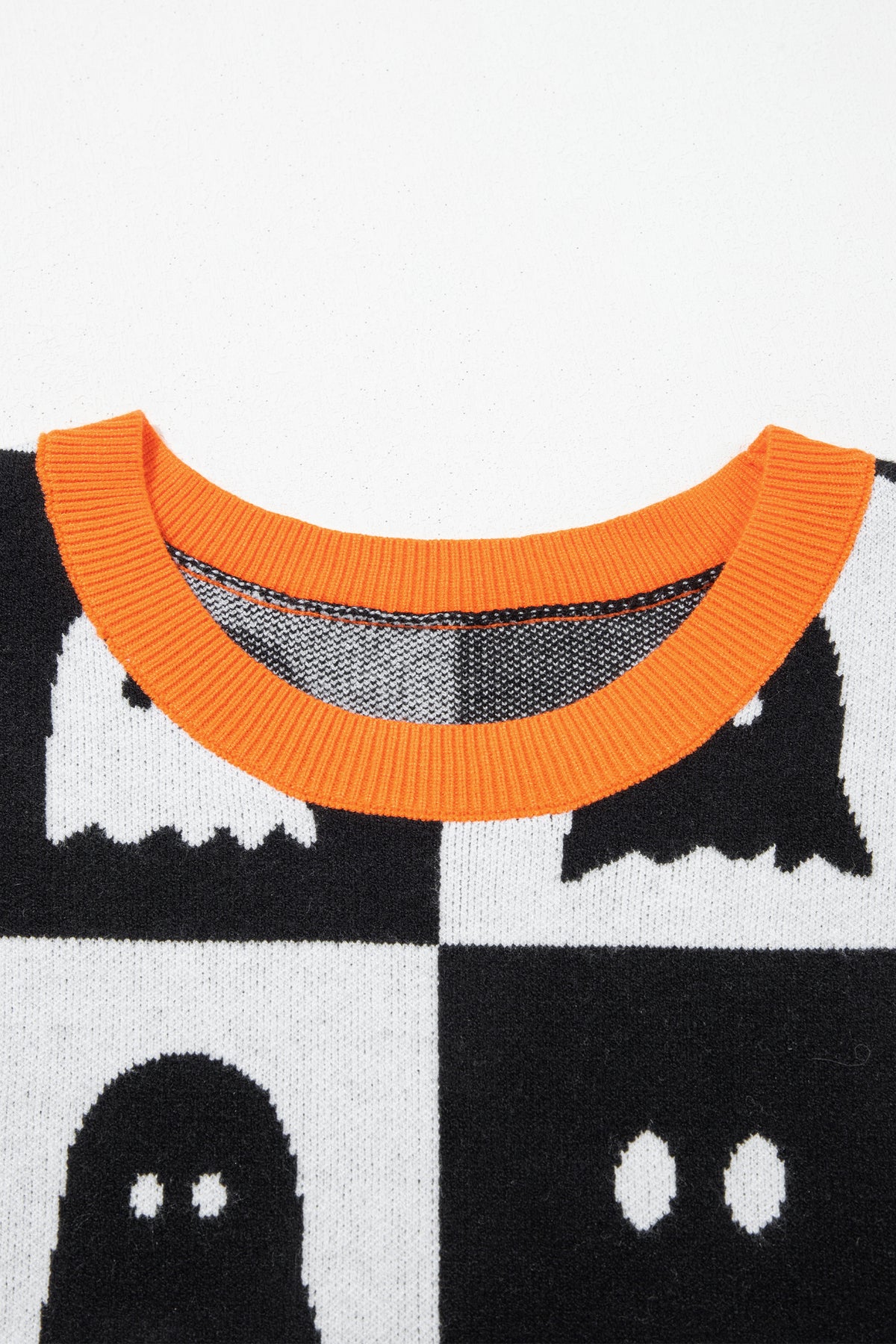 KaleaBoutique Stylish Geometric Ghost Color Block Trim Short Sleeve Knit Sweater - KaleaBoutique.com