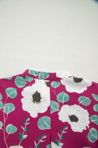 KaleaBoutique Stylish Floral Print Trimmed Short Puff Sleeve Mini Dress with Belt - KaleaBoutique.com