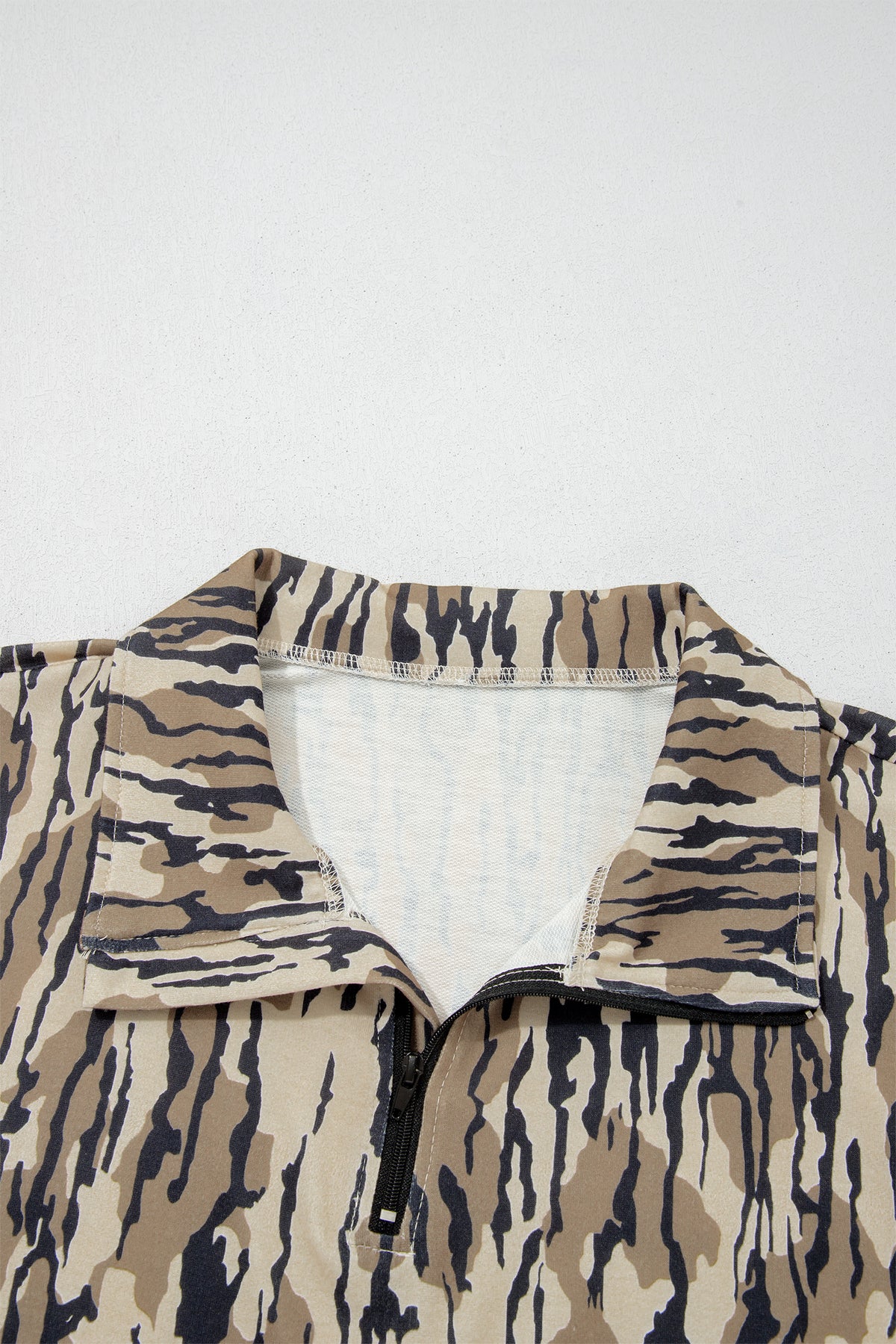 KaleaBoutique Comfortable Camouflage Zipper Collar Front Pocket Pullover Sweatshirt - KaleaBoutique.com