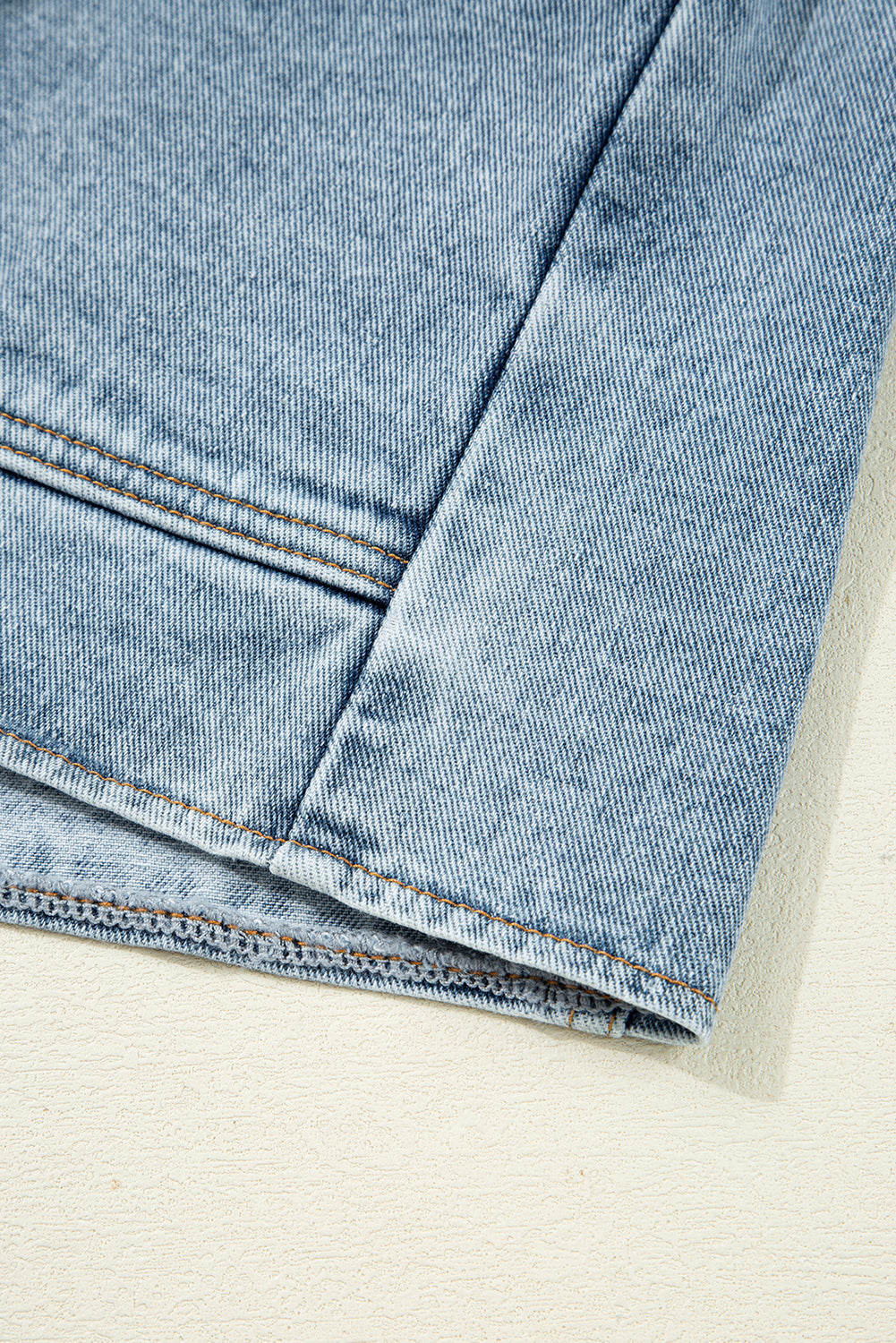 Scallop Trim Collar Patched Pocket Button Up Mineral Washed Denim Jacket - KaleaBoutique.com