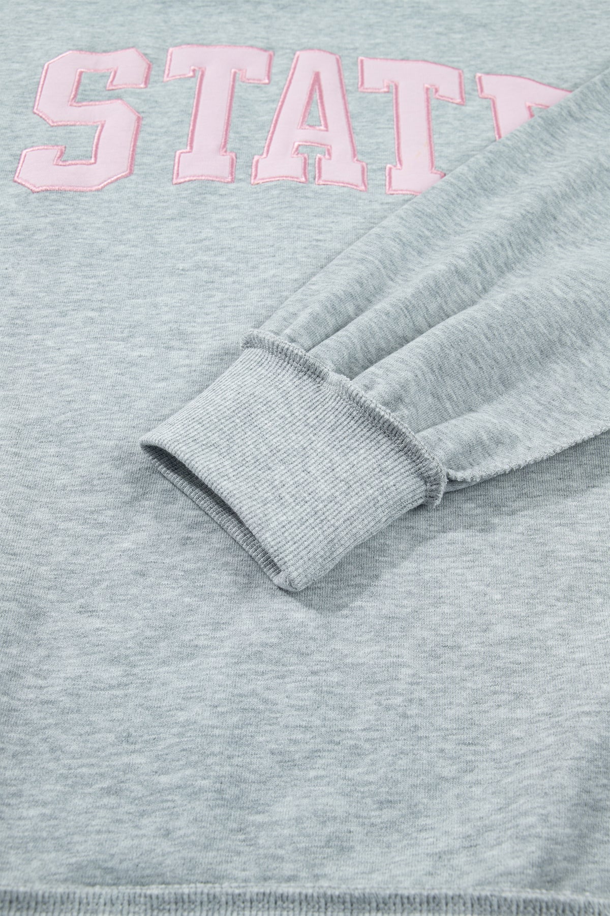 KaleaBoutique Comfortable Exposed Seam Mock Neck STATE Letter Graphic Loose Sweatshirt - KaleaBoutique.com