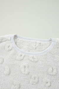 KaleaBoutique Comfortable Textured Leopard Fleece Loose Two Piece Lounge Set - KaleaBoutique.com
