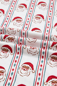 KaleaBoutique Stylish Father Christmas Striped Print Contrast Drawstring Lounge Pant Set - KaleaBoutique.com