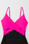 KaleaBoutique Beautiful Eye-Catching Crossover Colorblock Cutout One Piece Swimsuit - KaleaBoutique.com
