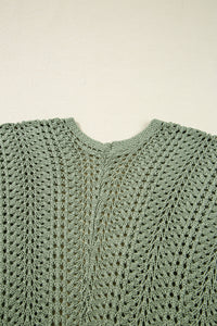 KaleaBoutique Stylish Scalloped Edge Eyelet Knit Batwing Sleeve Cardigan - KaleaBoutique.com