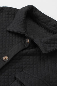 Retro Quilted Flap Pocket Button Shacket - KaleaBoutique.com