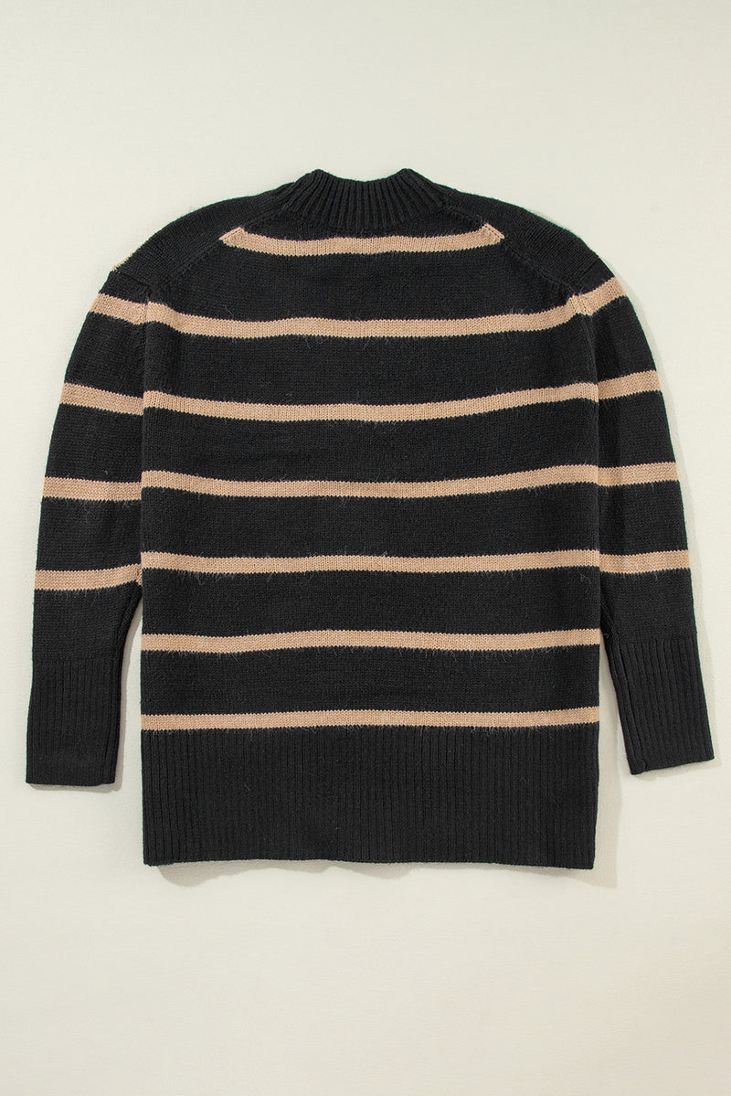 Buttoned V Neck Drop Shoulder Loose Cardigan - KaleaBoutique.com